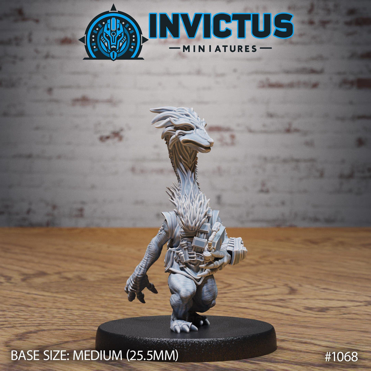 Longer Alien Army of 3 Option #1068 front DND miniature Forgotten Frontier 16k resin