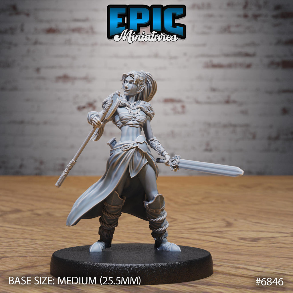 Elf Barbarian Female Option #6846 front DND miniature Norse Barbarians 16k resin