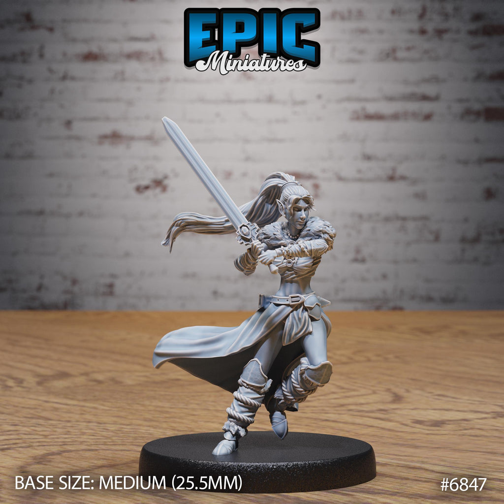 Elf Barbarian Female Option #6847 front DND miniature Norse Barbarians 16k resin