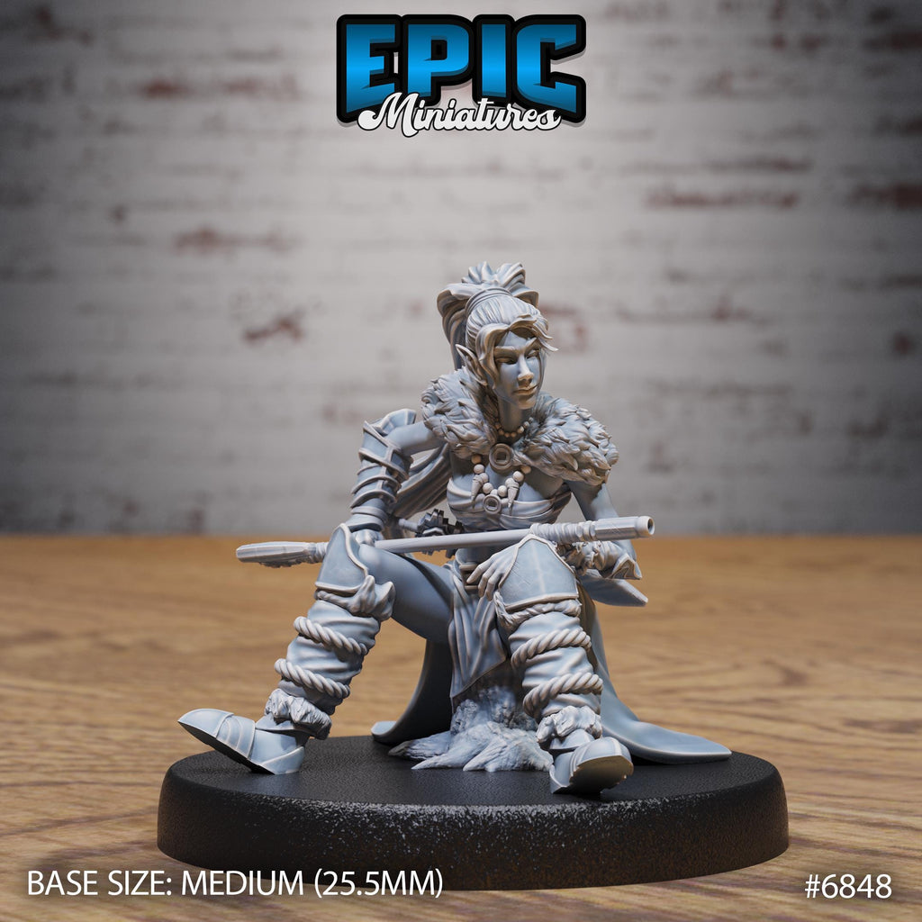 Elf Barbarian Female Option #6848 front DND miniature Norse Barbarians 16k resin
