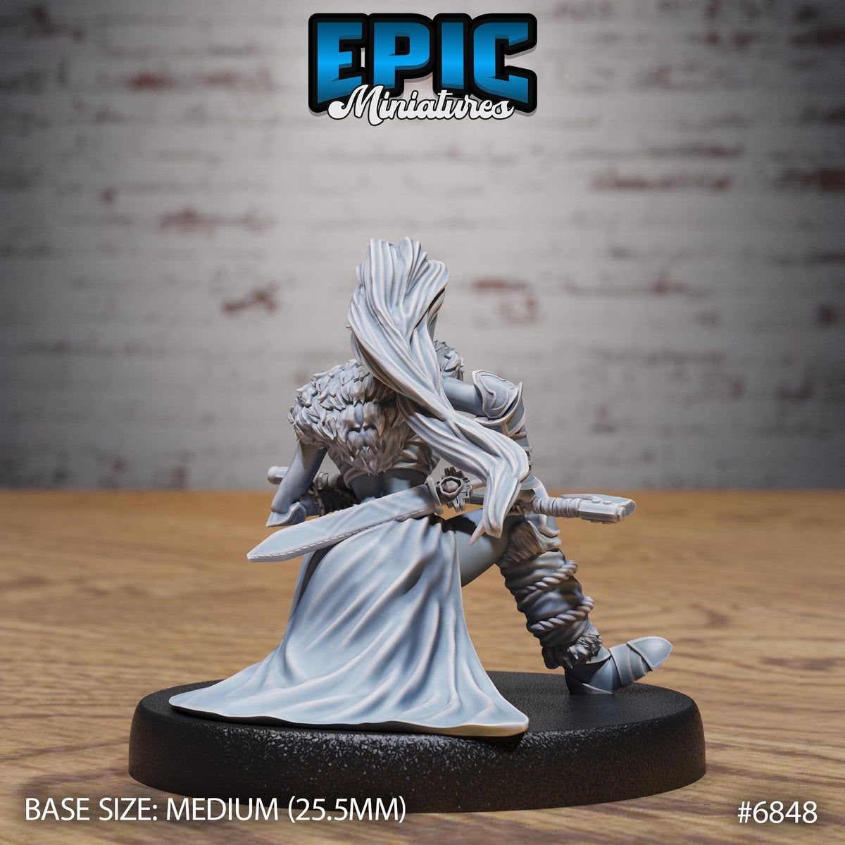 Elf Barbarian Female Option #6848 back DND miniature Norse Barbarians 16k resin