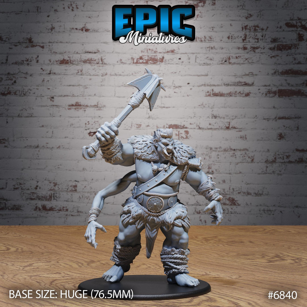 Half Troll Giant Option #6840 front DND miniature Norse Barbarians 16k resin