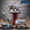 Dire Wolf Set of 3 DND miniatures group photo Norse Barbarians