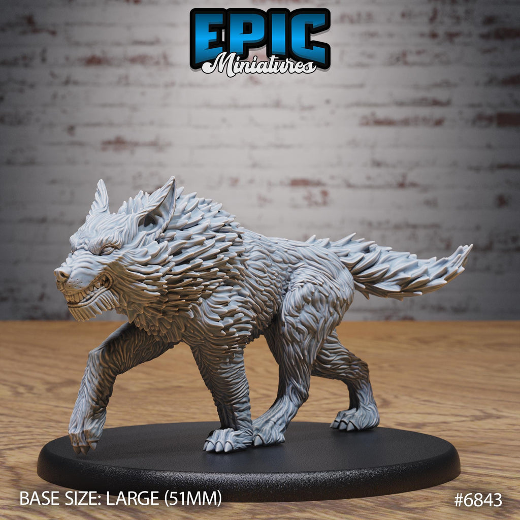 Dire Wolf Option #6843 front DND miniature Norse Barbarians 16k resin