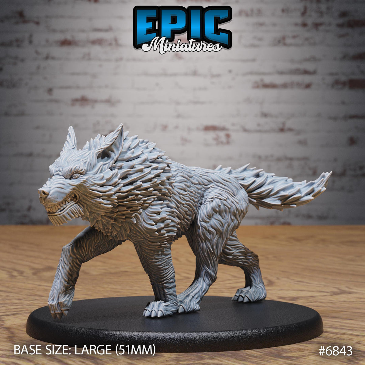 Dire Wolf Option #6843 front DND miniature Norse Barbarians 16k resin