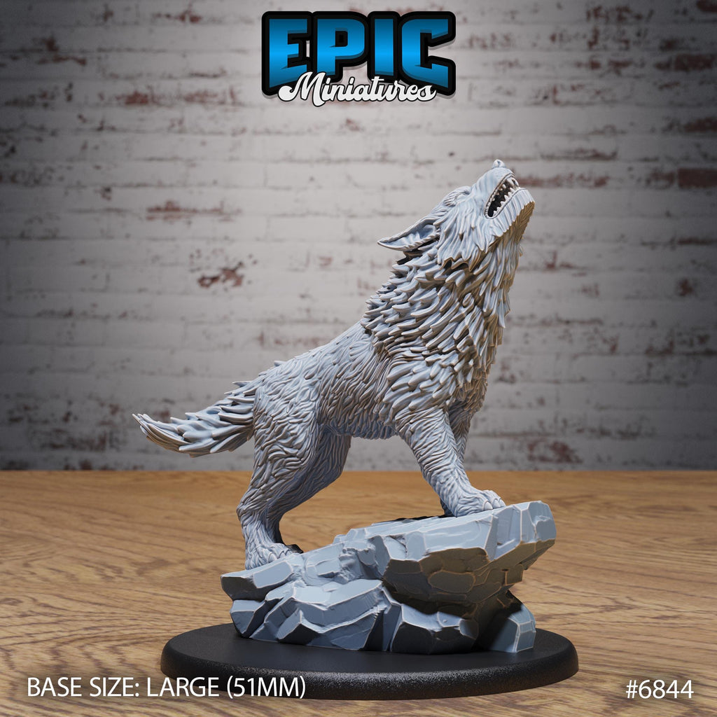 Dire Wolf Option #6844 front DND miniature Norse Barbarians 16k resin