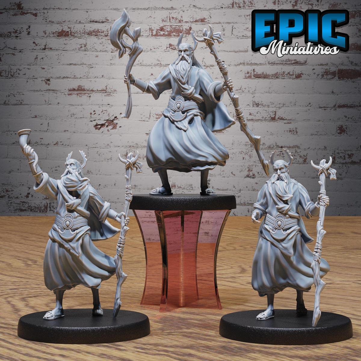 Druid Mimir Avatar Set of 3 DND miniatures group photo Norse Barbarians