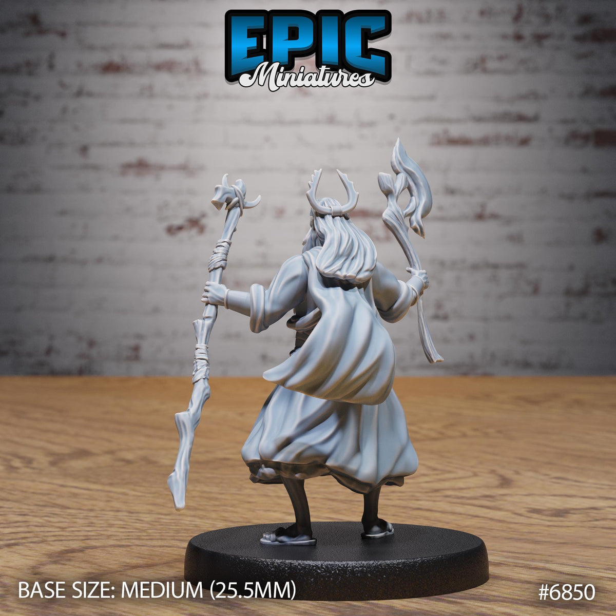 Druid Mimir Avatar Option #6850 back DND miniature Norse Barbarians 16k resin
