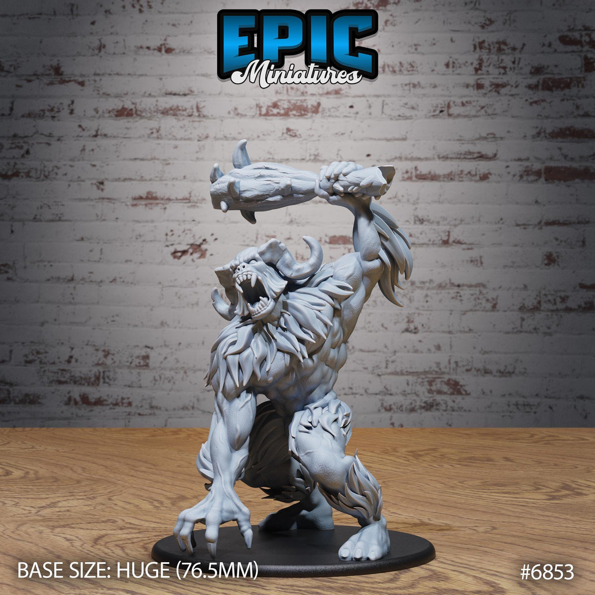 Abominable Yeti Option #6853 front DND miniature Norse Barbarians 16k resin