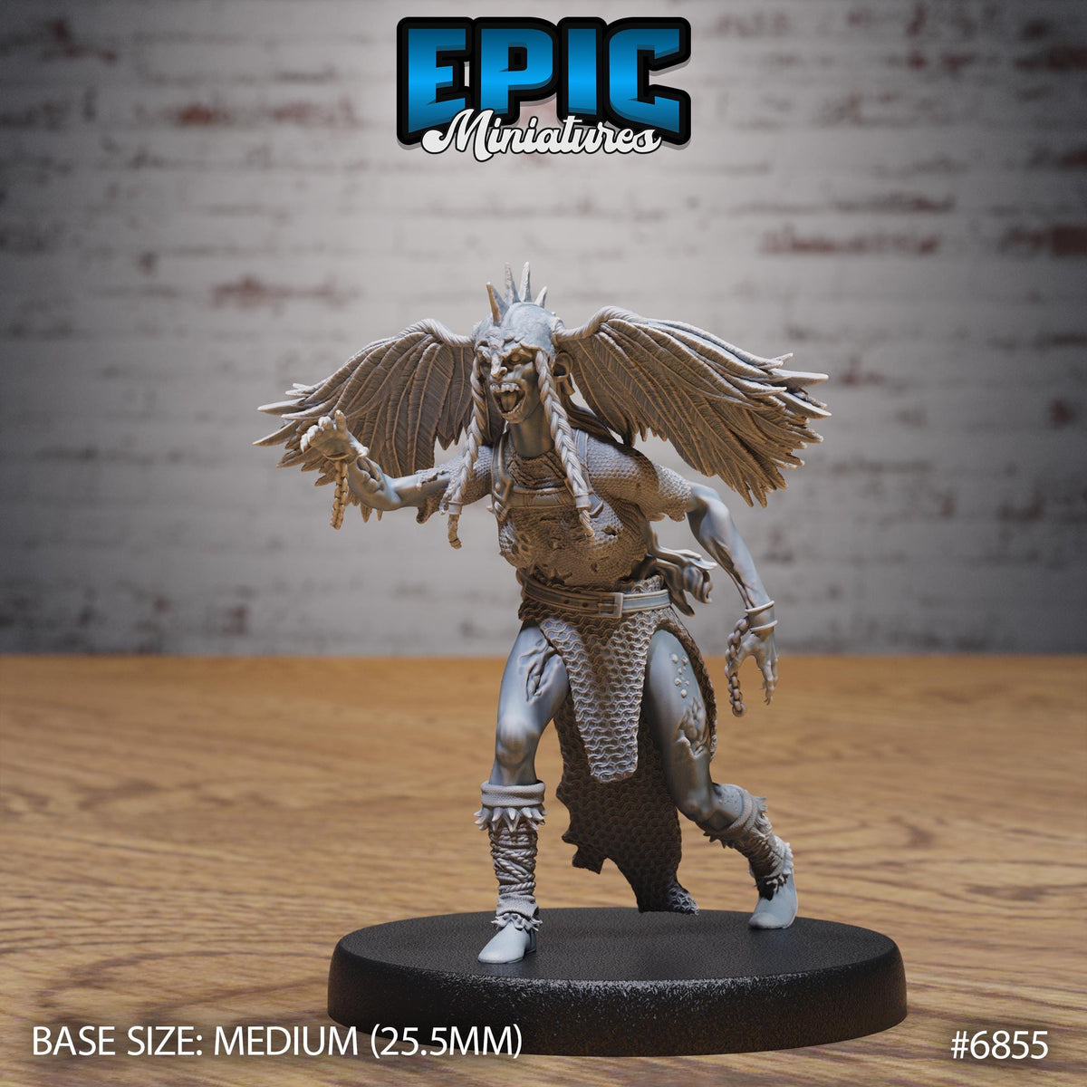 Hel Valkyrie Undead Option #6855 front DND miniature Norse Barbarians 16k resin