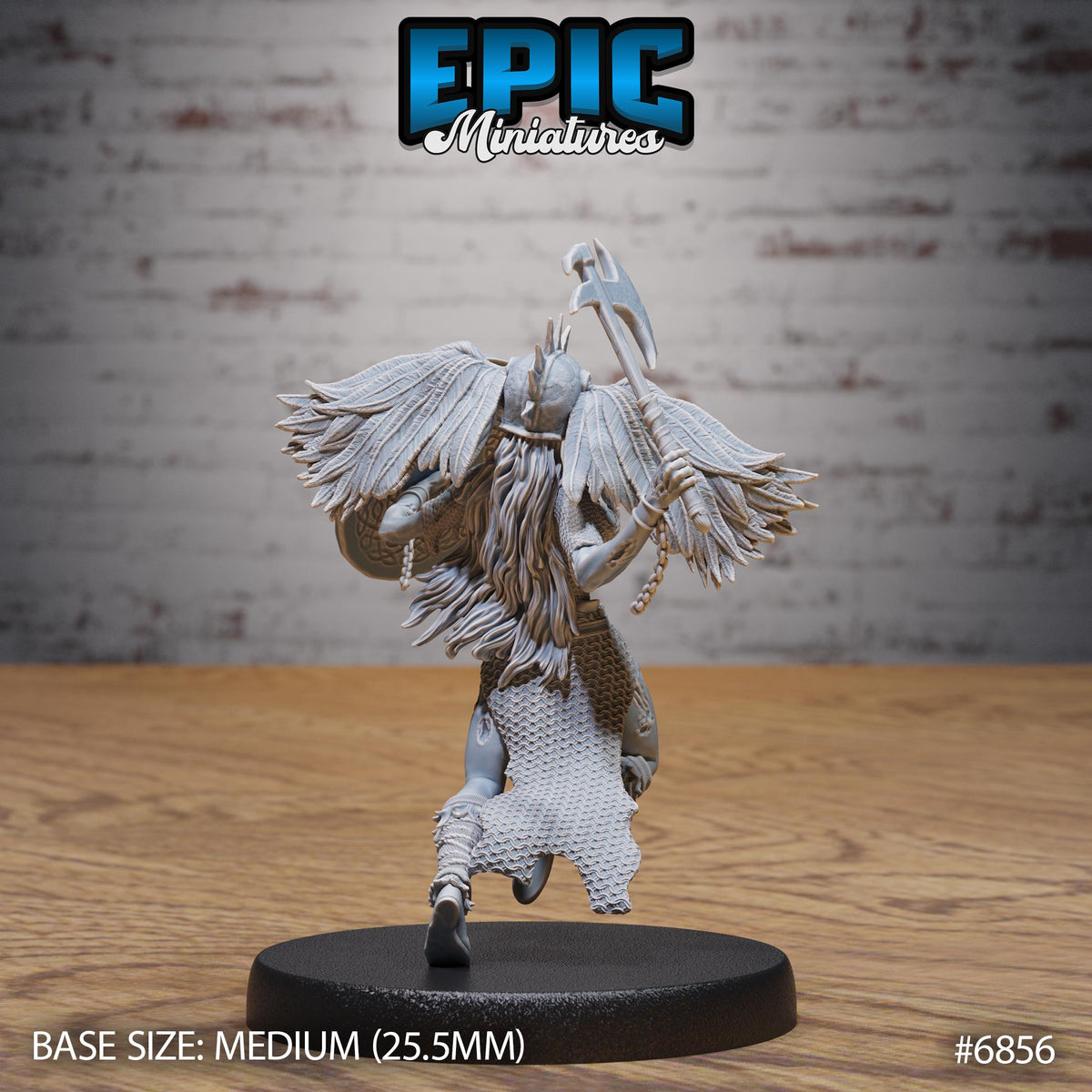 Hel Valkyrie Undead Option #6856 back DND miniature Norse Barbarians 16k resin