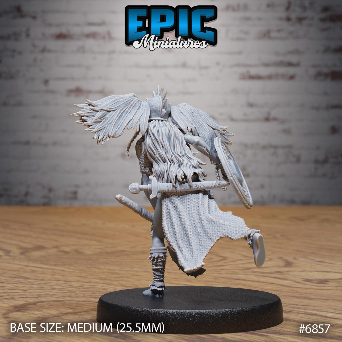 Hel Valkyrie Undead Option #6857 back DND miniature Norse Barbarians 16k resin