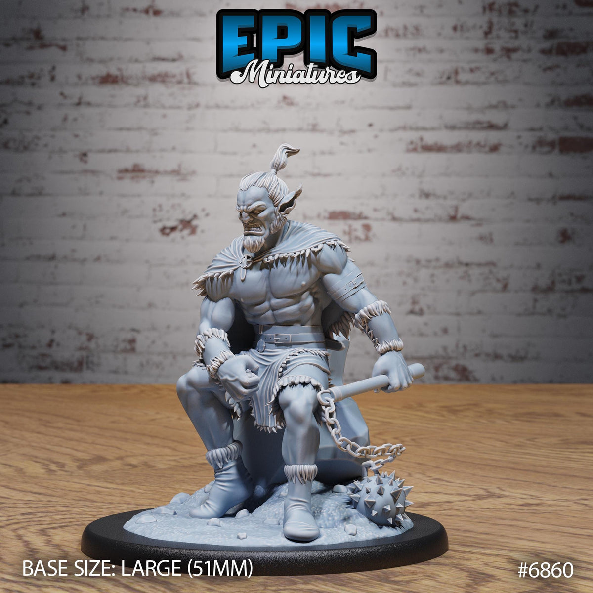 Barbarian Firbolg Option #6860 front DND miniature Norse Barbarians 16k resin