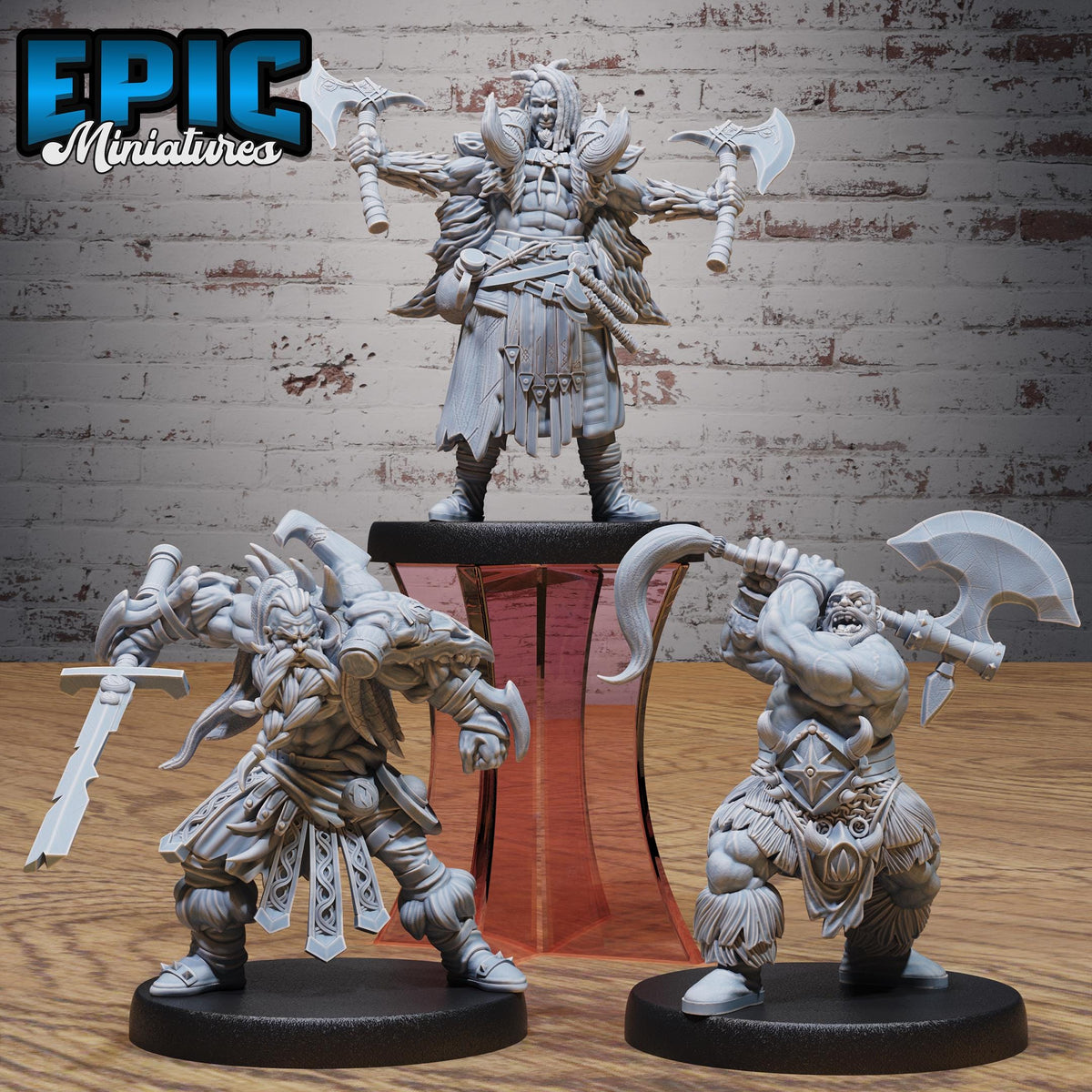 Viking Barbarian Set of 3 DND miniatures group photo Norse Barbarians