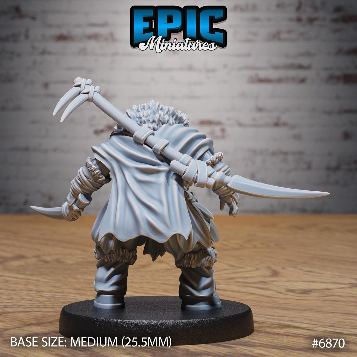 Walrus Druid Option #6870 back DND miniature Norse Barbarians 16k resin