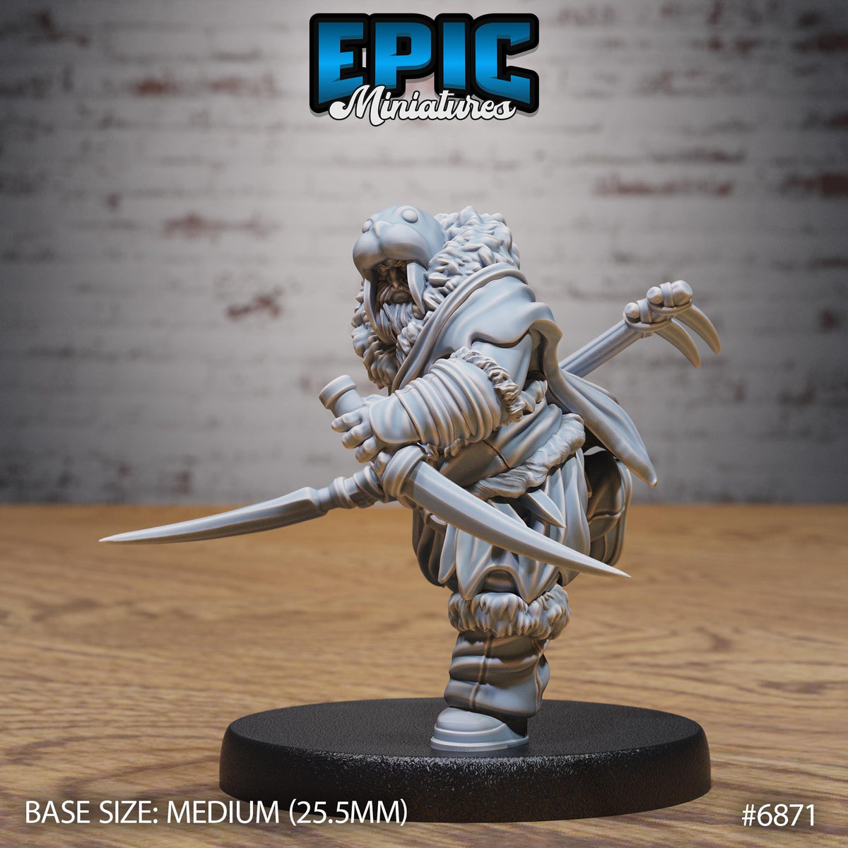 Walrus Druid Option #6871 front DND miniature Norse Barbarians 16k resin