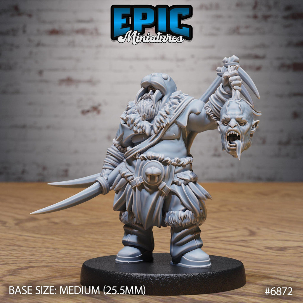 Walrus Druid Option #6872 front DND miniature Norse Barbarians 16k resin