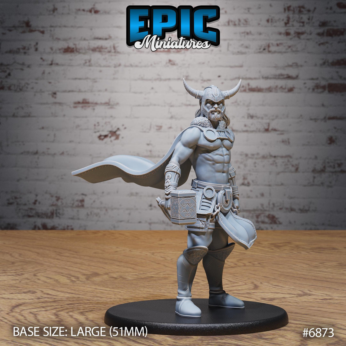 Thor Avatar Option #6873 front DND miniature Norse Barbarians 16k resin