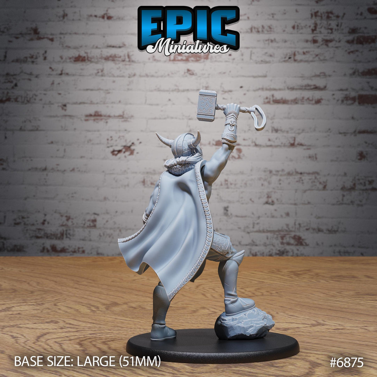 Thor Avatar Option #6875 back DND miniature Norse Barbarians 16k resin