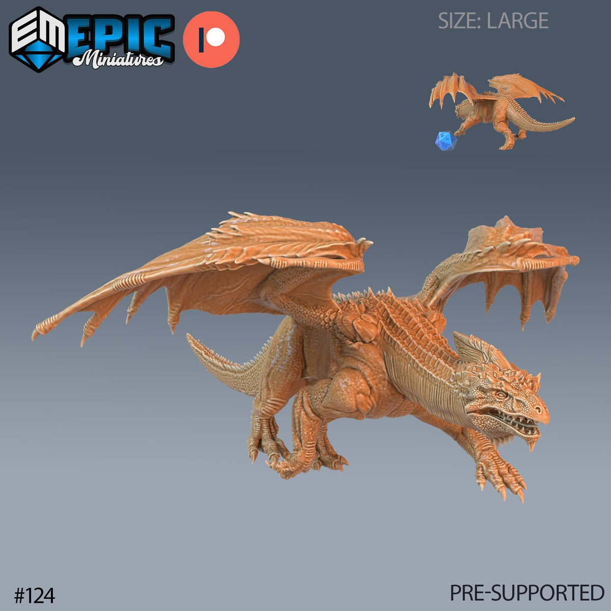 White Dragon Set of 3 DND Mini | Arctic Nights Collection | TTRPG | Ancient Adult Young Young White Dragon front DND miniature  16k resin