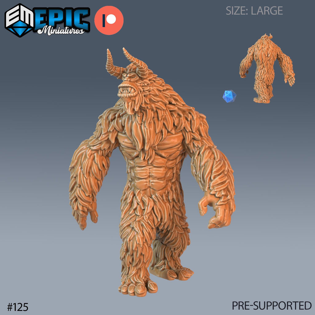 Yeti Set of 3 DND Minis | Arctic Nights Collection | TTRPG | Storm King's Thunder Netherdeep Option #125 front DND miniature  16k resin