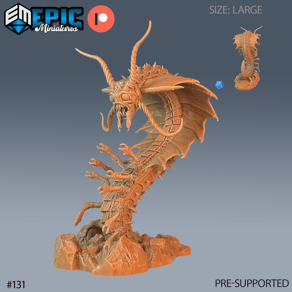 Remorhaz Set of 3 DND Minis | Arctic Nights Collection | TTRPG | Storm King's Thunder Netherdeep | Adult Young Young (Large) front DND miniature  16k resin