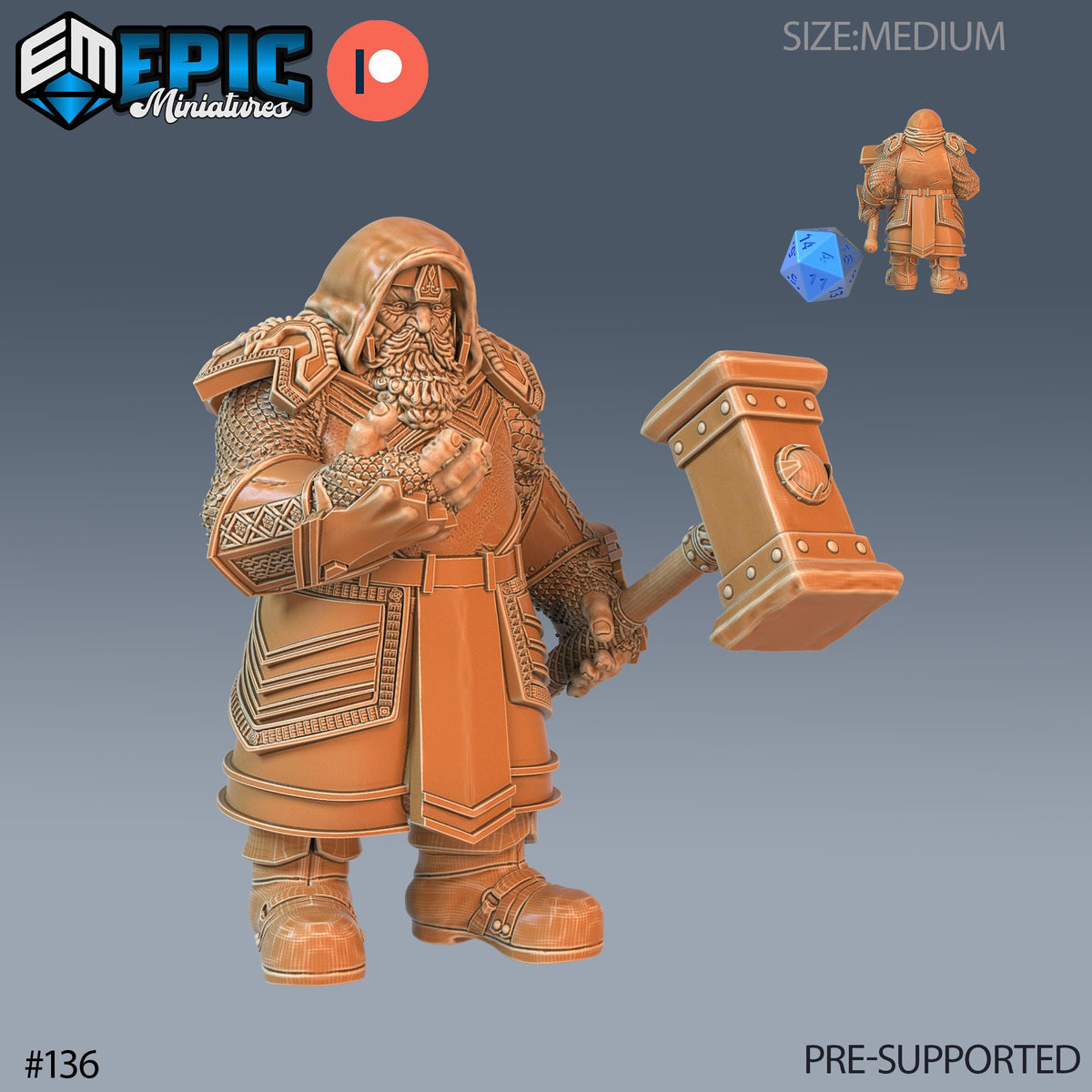 Nordic Dwarf Set of 4 DND Minis | Arctic Nights Collection | TTRPG | Storm King's Thunder Netherdeep | Cavalry Hammer Mace Axe Boar Option #136 front DND miniature  16k resin
