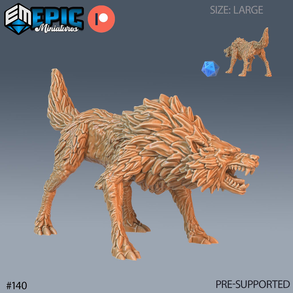 Winter Wolf Set of 4 DND Minis | Arctic Nights Collection | TTRPG | Storm King's Thunder Netherdeep | Attack Howl Option #140 front DND miniature  16k resin