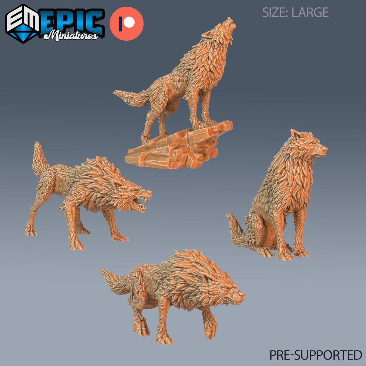 Winter Wolf Set of 4 DND Minis | Arctic Nights Collection | TTRPG | Storm King's Thunder Netherdeep | Attack Howl DND miniatures group photo