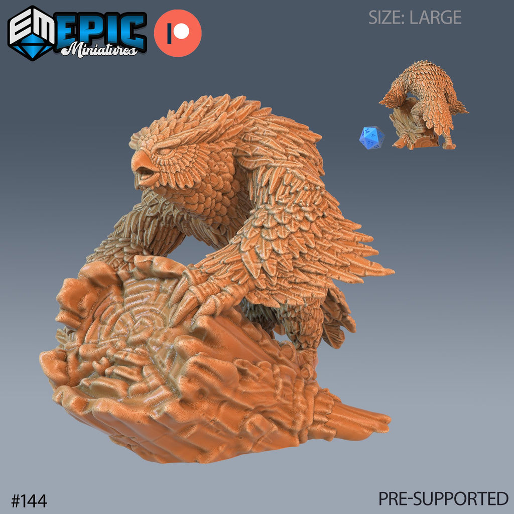 Owlbear Set of 4 DND Minis | Arctic Nights Collection | TTRPG | Storm King's Thunder Netherdeep | Hug Attack Option #144 front DND miniature  16k resin