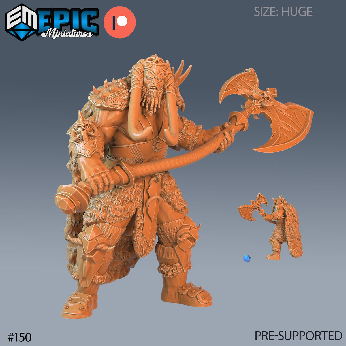 Frost Giant Set of 4 DND Minis | Arctic Nights Collection | TTRPG | Storm King's Thunder Netherdeep | Chief Option #150 front DND miniature  16k resin