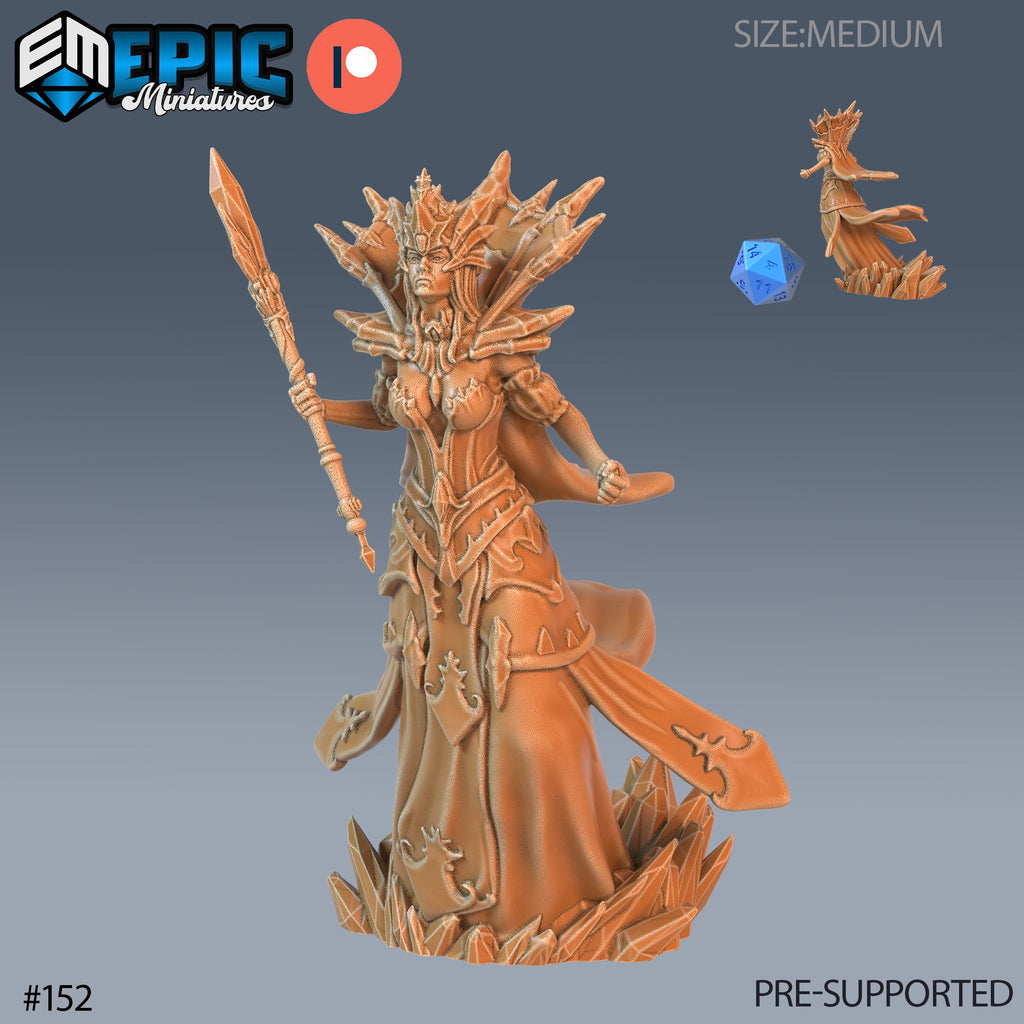 Snow Queen Set of 4 DND Minis | Arctic Nights Collection | TTRPG | Storm King's Thunder Netherdeep | Magic Throne of Eternal Winter Option #152 front DND miniature  16k resin