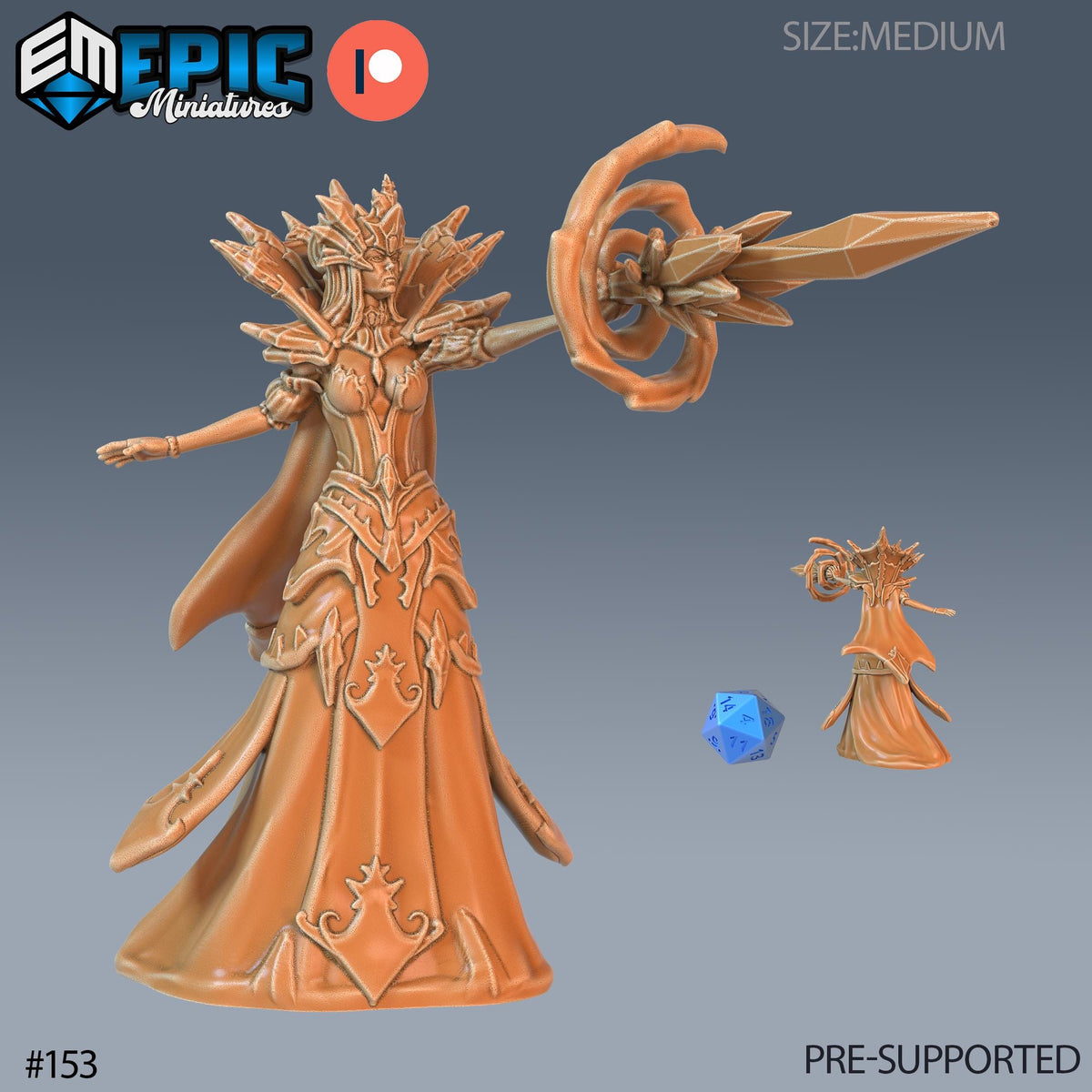 Snow Queen Set of 4 DND Minis | Arctic Nights Collection | TTRPG | Storm King's Thunder Netherdeep | Magic Throne of Eternal Winter Option #153 front DND miniature  16k resin