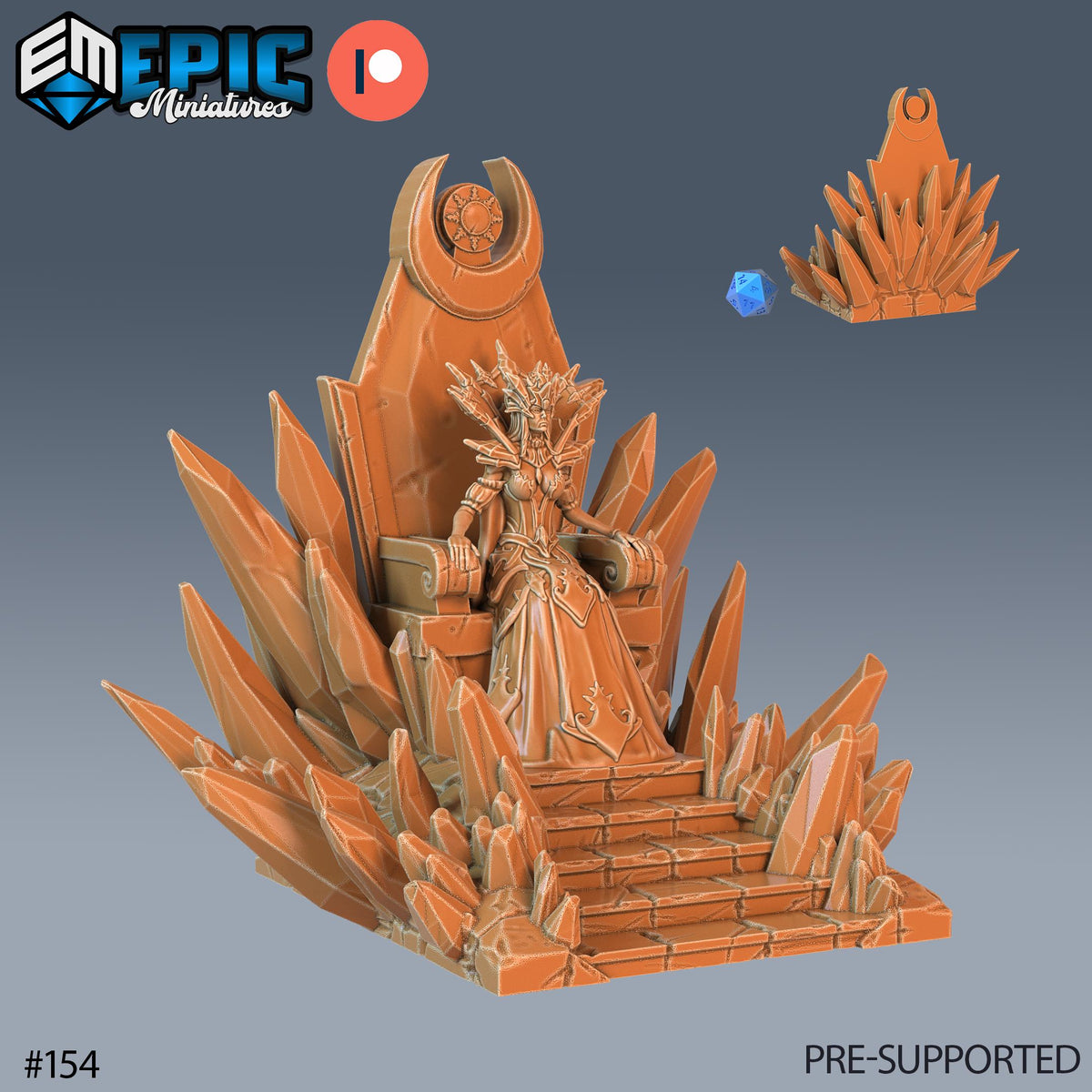 Snow Queen Set of 4 DND Minis | Arctic Nights Collection | TTRPG | Storm King's Thunder Netherdeep | Magic Throne of Eternal Winter Option #154 front DND miniature  16k resin