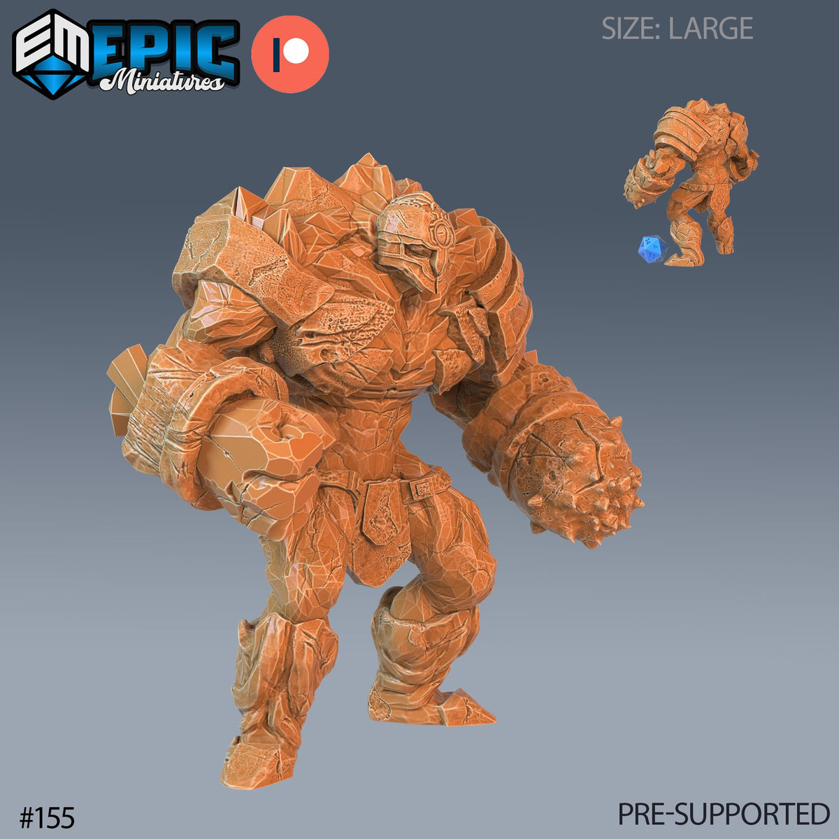 Ice Golem Set of 3 DND Minis | Arctic Nights Collection | TTRPG | Storm King's Thunder Netherdeep | Hug Attack Option #155 front DND miniature  16k resin