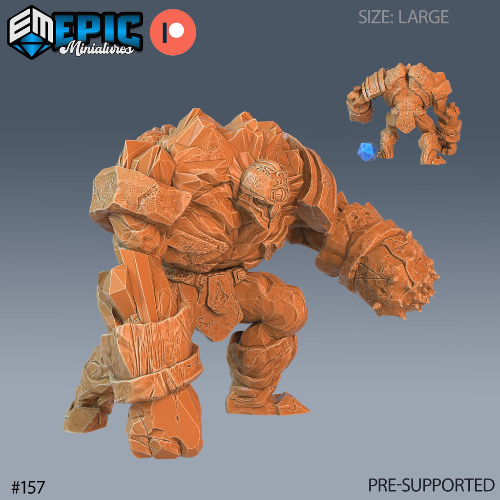 Ice Golem Set of 3 DND Minis | Arctic Nights Collection | TTRPG | Storm King's Thunder Netherdeep | Hug Attack Option #157 front DND miniature  16k resin