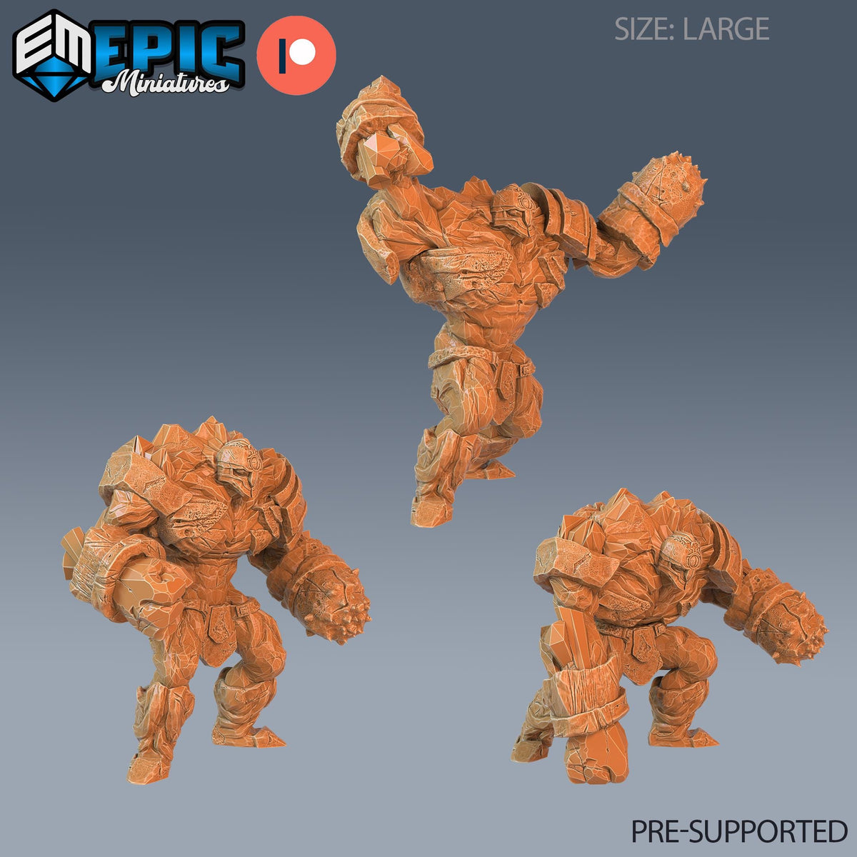 Ice Golem Set of 3 DND Minis | Arctic Nights Collection | TTRPG | Storm King's Thunder Netherdeep | Hug Attack DND miniatures group photo