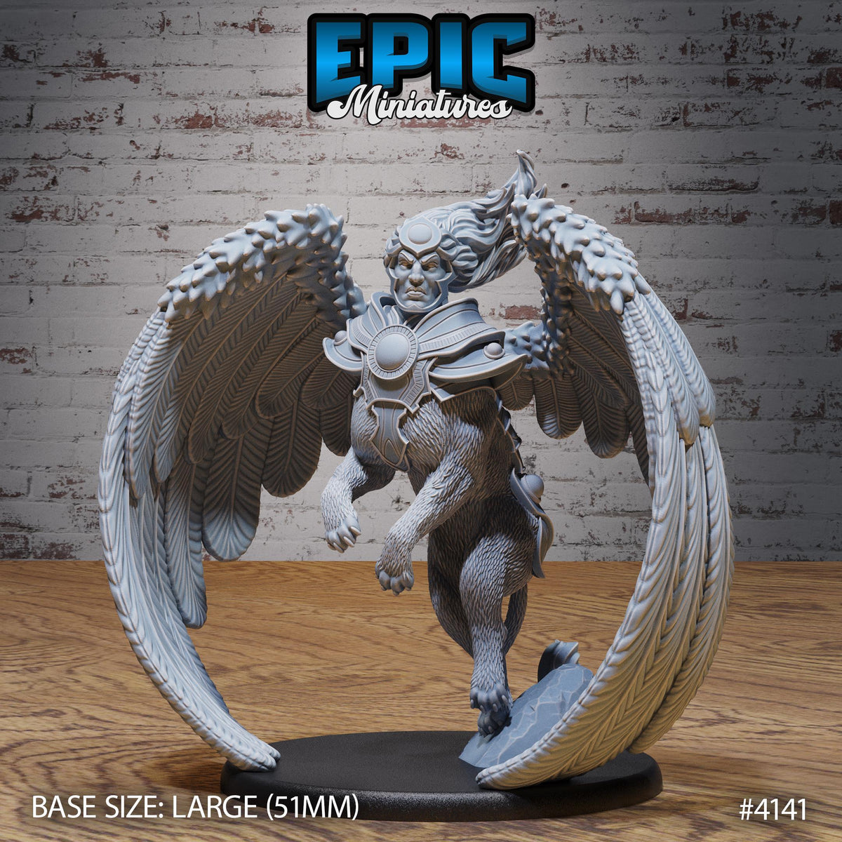 Sphinx Prime Option #4141 front DND miniature Bone Dry Desert 16k resin