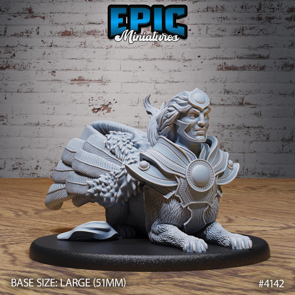 Sphinx Prime Option #4142 front DND miniature Bone Dry Desert 16k resin