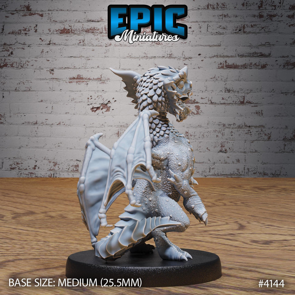 Blue Dragon Wyrmling Option #4144 back DND miniature Bone Dry Desert 16k resin