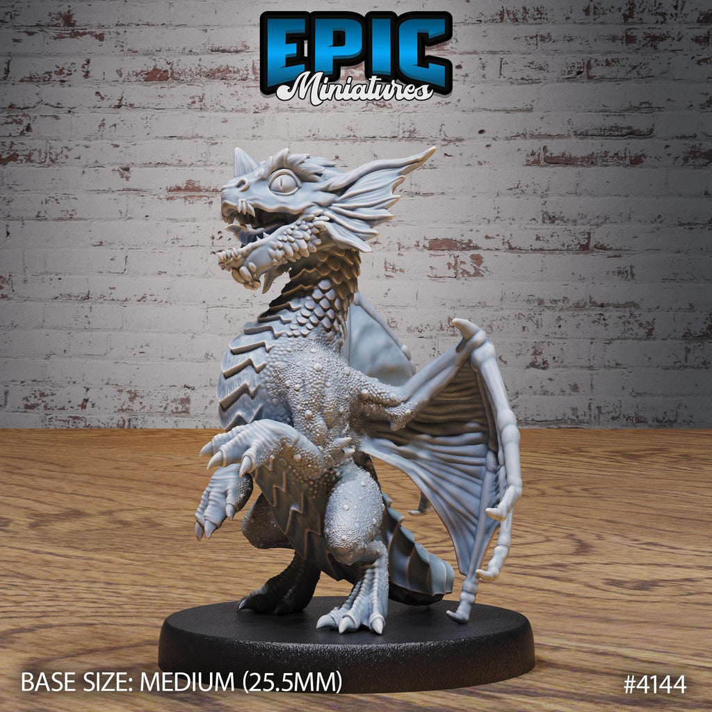Blue Dragon Wyrmling Option #4144 front DND miniature Bone Dry Desert 16k resin