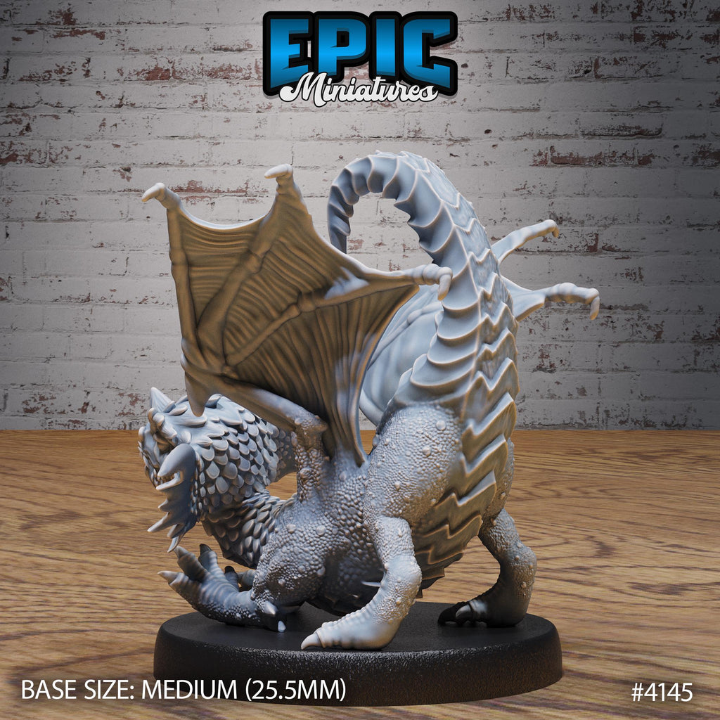 Blue Dragon Wyrmling Option #4145 back DND miniature Bone Dry Desert 16k resin