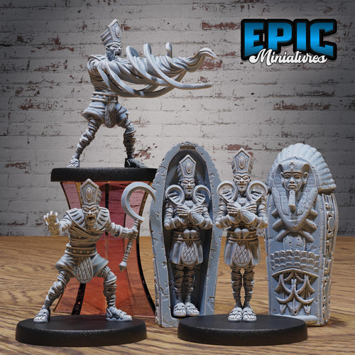 Ancient Egyptian High Priest Set of 5 DND miniatures group photo Bone Dry Desert