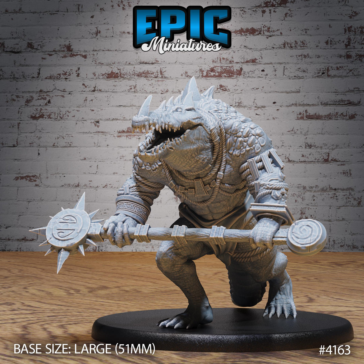 Crocodile Champion Option #4163 front DND miniature Bone Dry Desert 16k resin