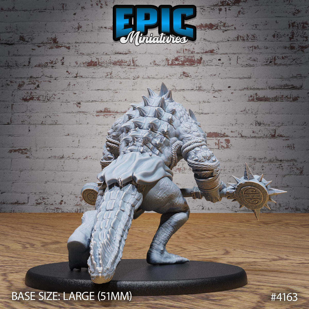 Crocodile Champion Option #4163 back DND miniature Bone Dry Desert 16k resin