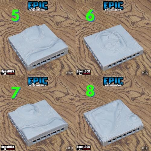 Modular Interlocking Terrain Tiles Set Tile 2 front DND miniature Bone Dry Desert 16k resin
