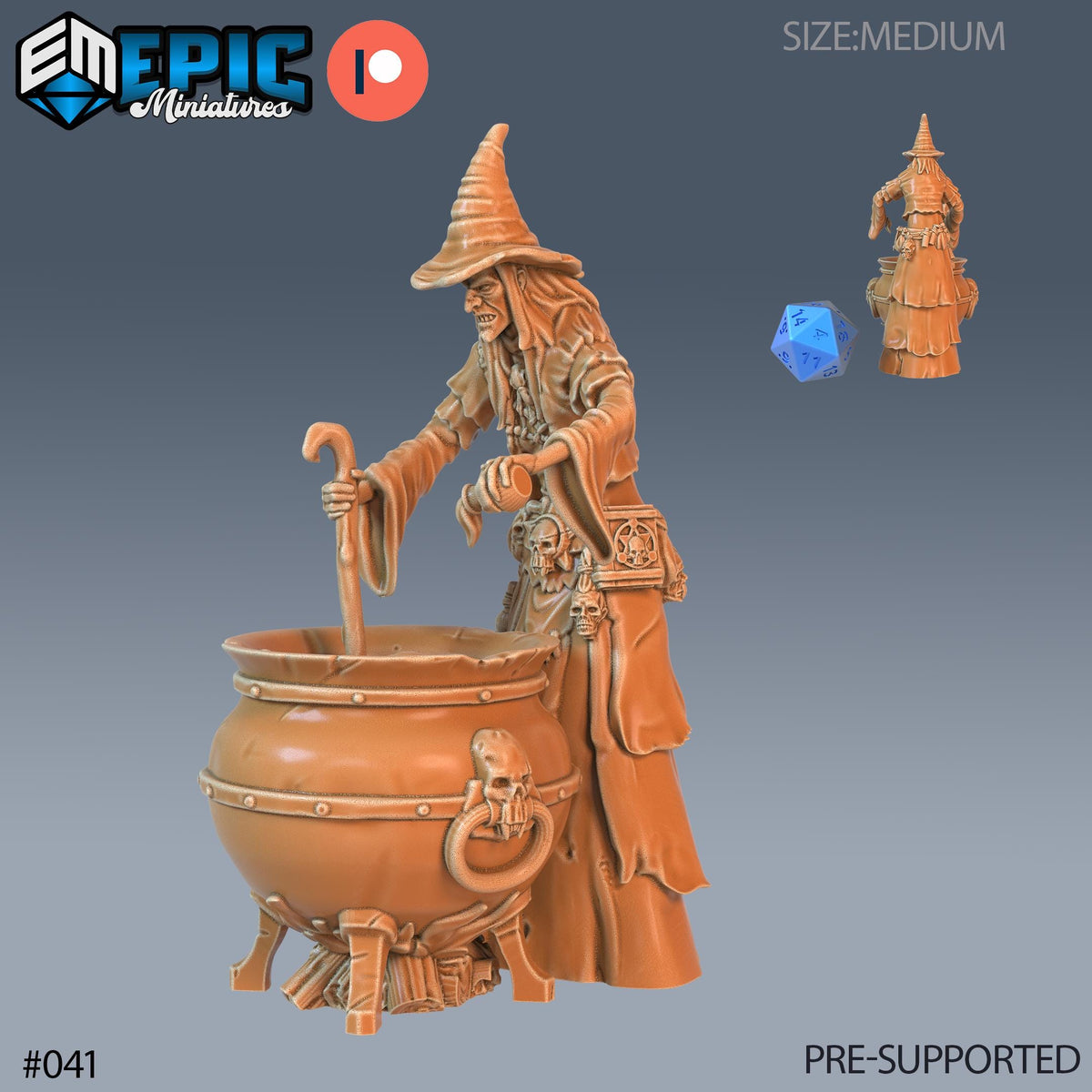 Green Hag Set of 4 DND Minis | Corrupted Forest Collection | TTRPG | Beyond Witchlight Prismeer Feywild Hourglass Coven Spellbook Cauldron Option #041 front DND miniature  16k resin