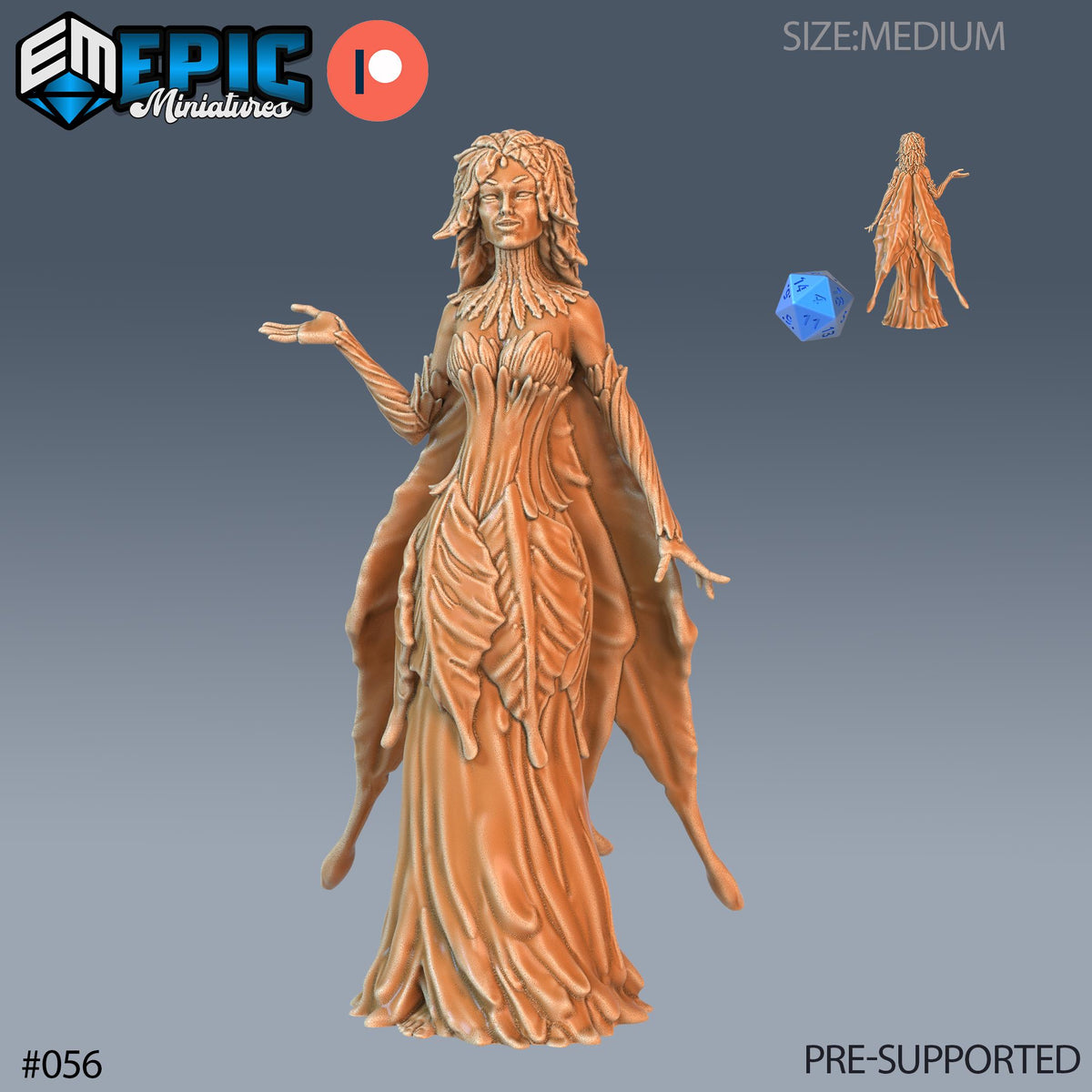 Flower Dryad Set of 5 DND Minis | Corrupted Forest Collection | TTRPG | Beyond Witchlight Prismeer Feywild Hourglass Coven Dryad 1 front DND miniature  16k resin