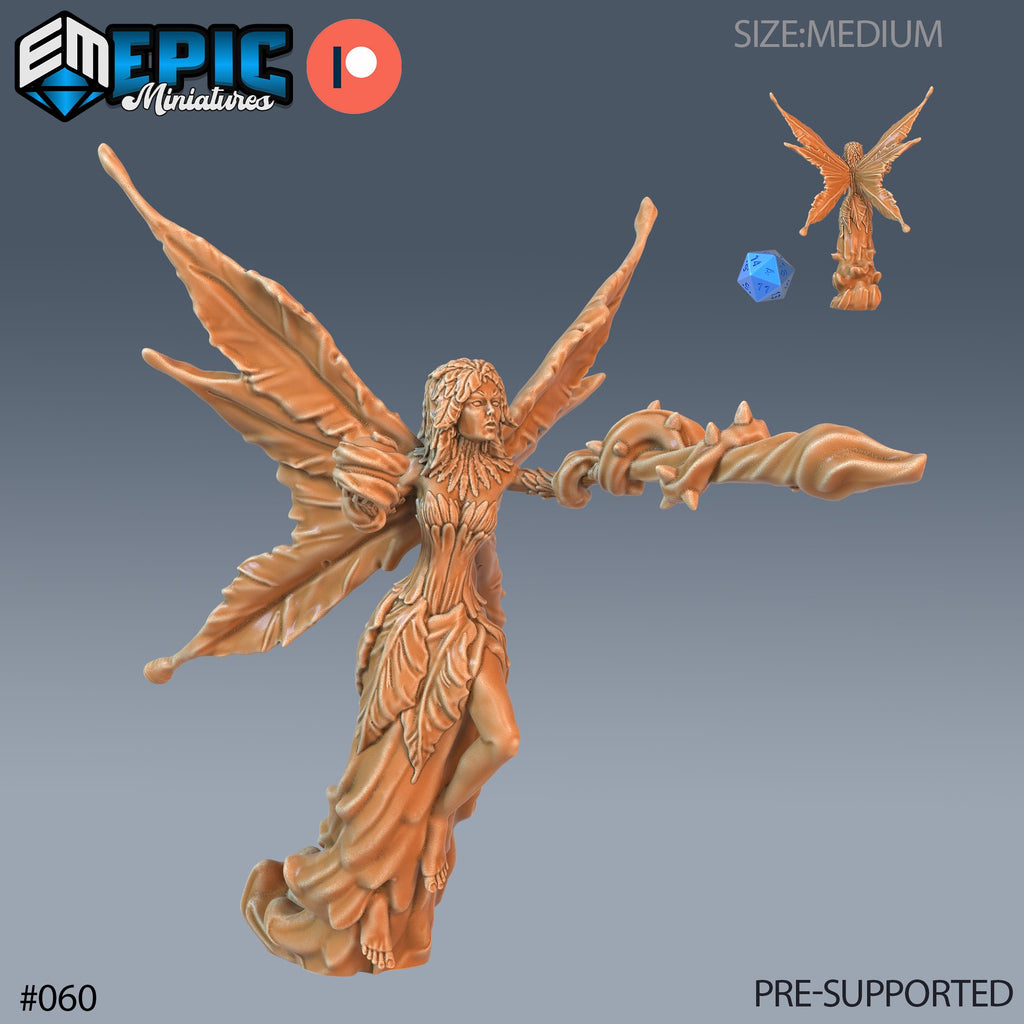 Flower Dryad Set of 5 DND Minis | Corrupted Forest Collection | TTRPG | Beyond Witchlight Prismeer Feywild Hourglass Coven Dryad 5 front DND miniature  16k resin