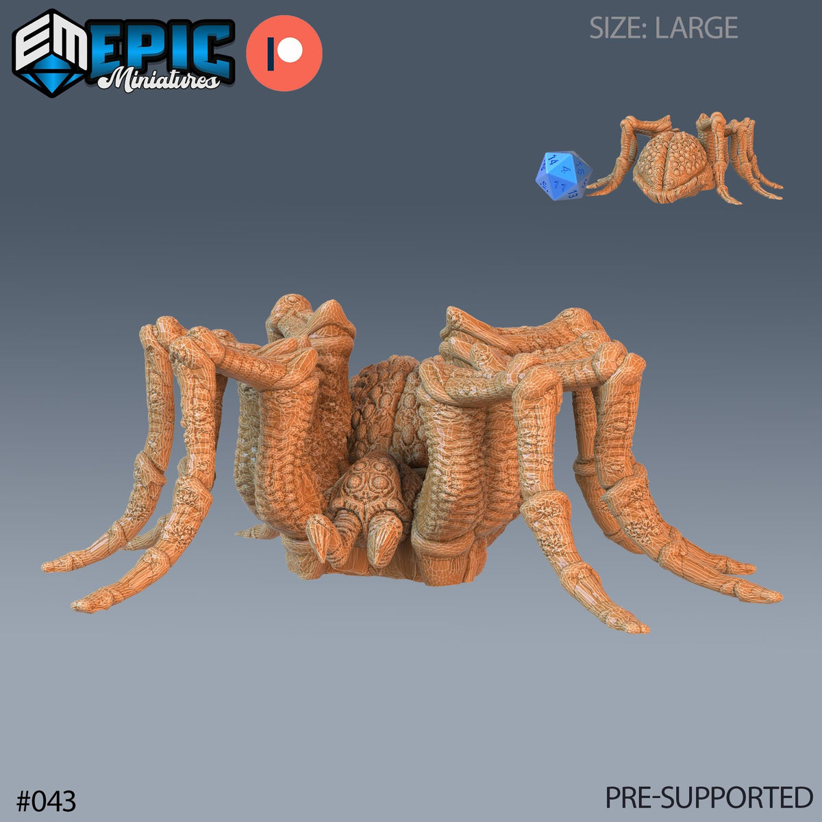 Giant Spider Set of 3 DND Minis | Corrupted Forest Collection | TTRPG | Beyond Witchlight Prismeer Feywild Hourglass Coven Forest Cave Thorn Giant Thorn Spider front DND miniature  16k resin